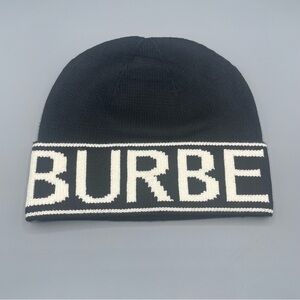 Burberry Black and White Knit Beanie